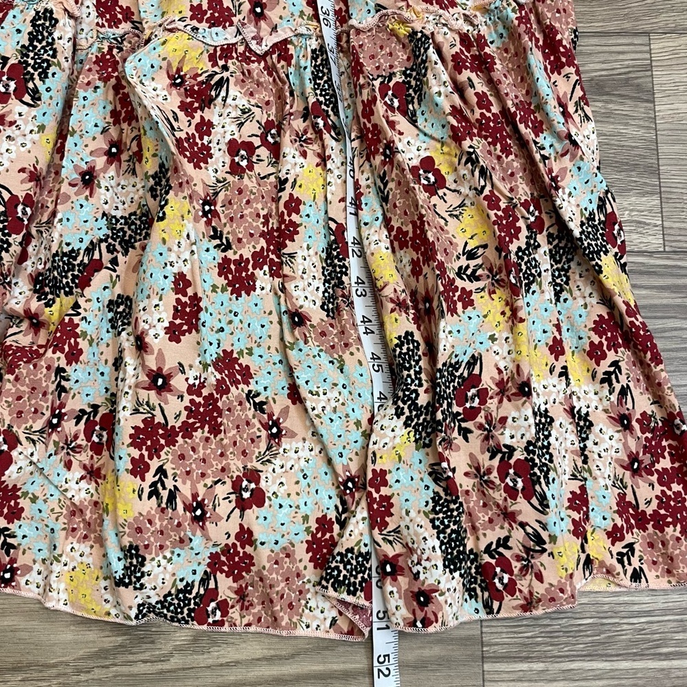 Abel the Label Smocked Upper Tiered Multicolor Floral Maxi Dress - Picture 10 of 11